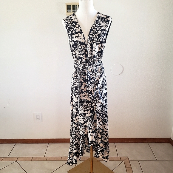 Rebecca Minkoff Assia Faux-Wrap Midi Dress Medium - Picture 1 of 8
